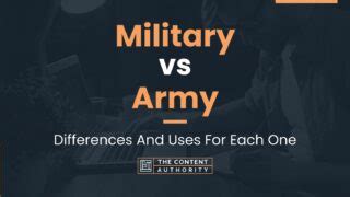 Military Vs Army Differences And Uses For Each One