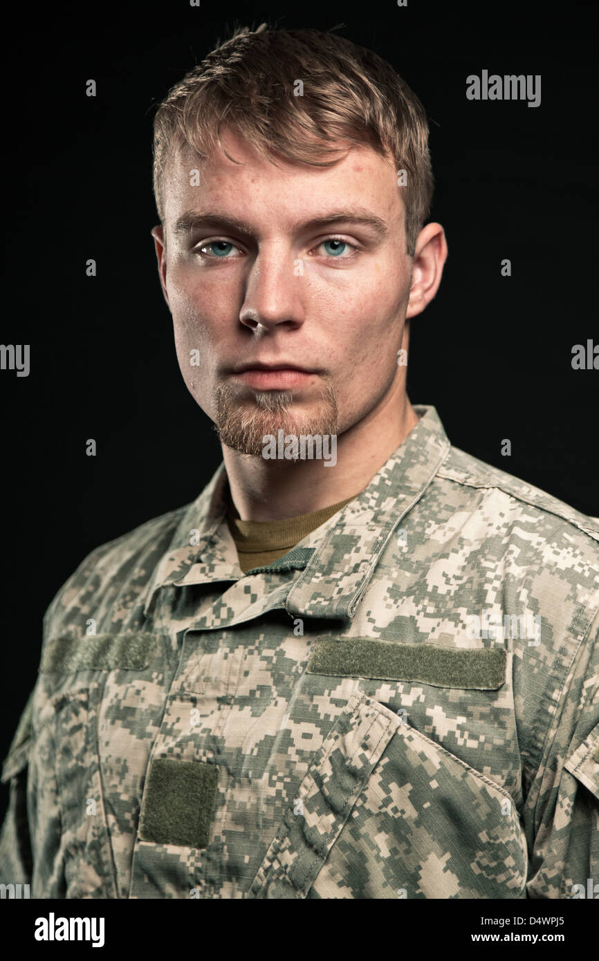 Military Young Man Studio Portrait Stock Photo Alamy