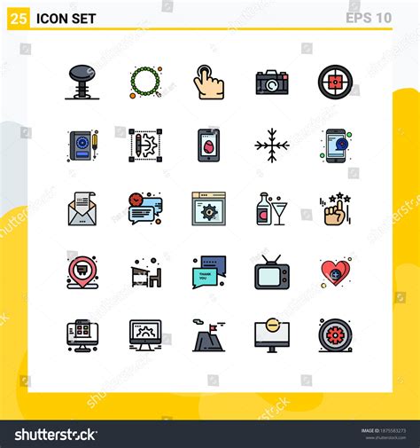 Mobile Interface Filled Line Flat Color Set Of 25 Pictograms Of Soldier