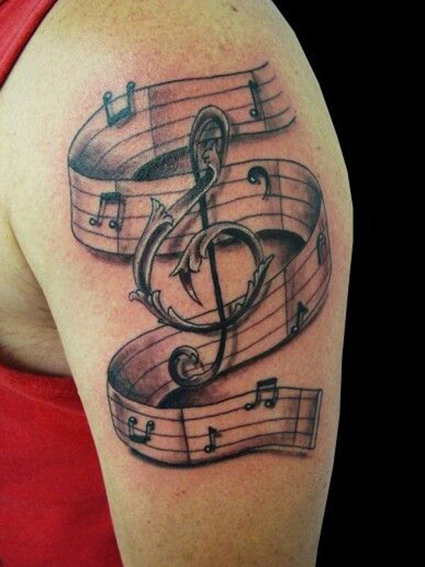 Music Tattoo Designs For Men On Paper