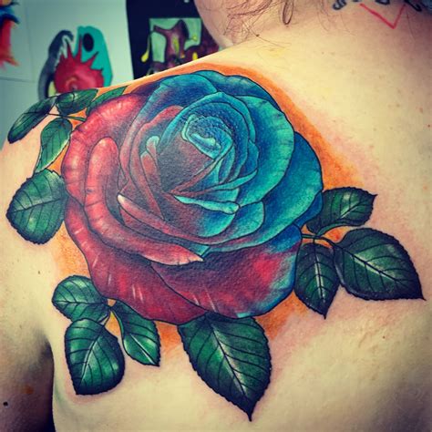 Neo Traditional Rose Tattoo By Amir Purple Rose Tattoos Traditional