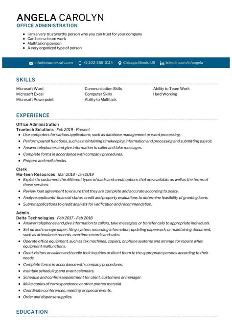 Office Administration Resume Sample In 2025 Resumekraft