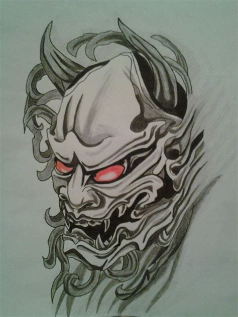 Oni Face By Xxxbatxxx On Deviantart Oni Tattoo Samurai Mask Tattoo