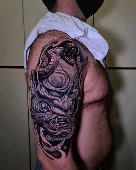 Oni Mask Tattoo Forearm Second Skin Tattoo