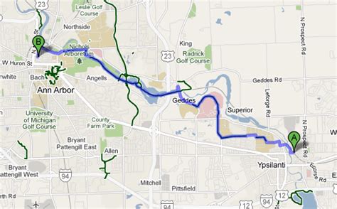 Online Suggestions For Bicycle Routes Around Ann Arbor Including New