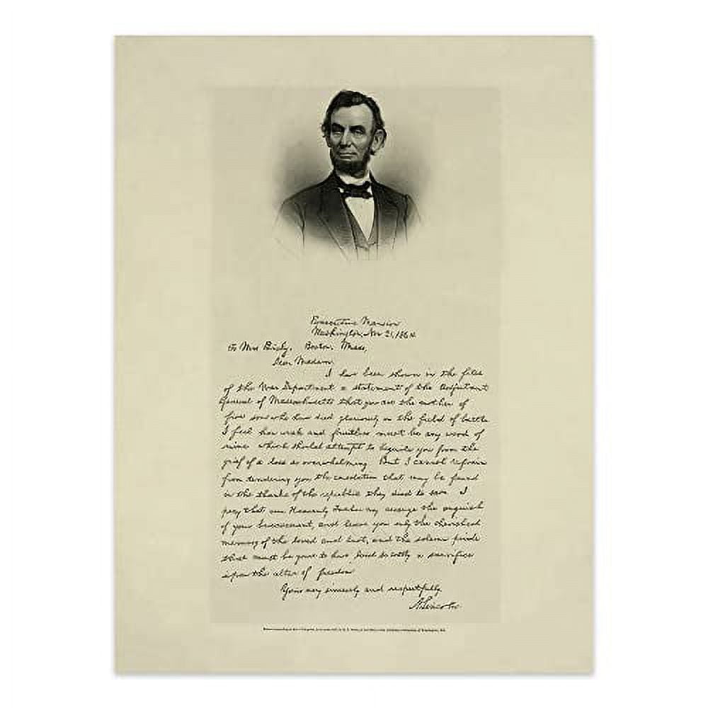 Original Rare 1892 Mrs Bixby Letter Abraham Lincoln Antique Framed Old