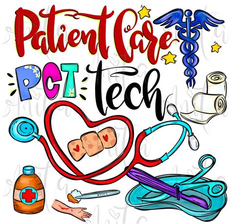 Patient Care Technician Sublimation Png Design Pct Hand Etsy