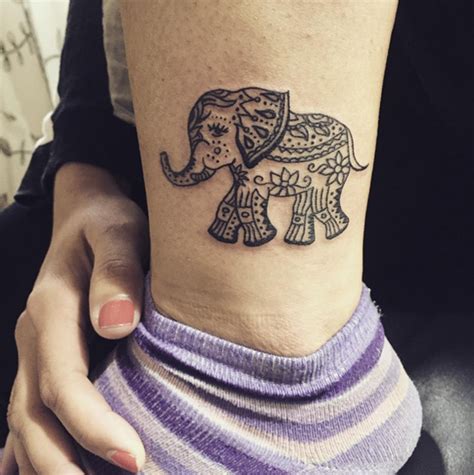 Patterned Elephant Tattoo