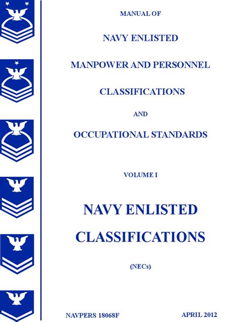 Pdf Navpers 18068F U S Navy Enlisted Classification Manual April