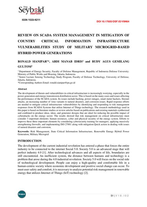 Pdf Review On Scada System Management In Mitigation Of Country