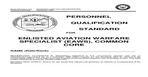 Pdf Us Navy Course Navedtra 43902 Personnel Qualification Standard