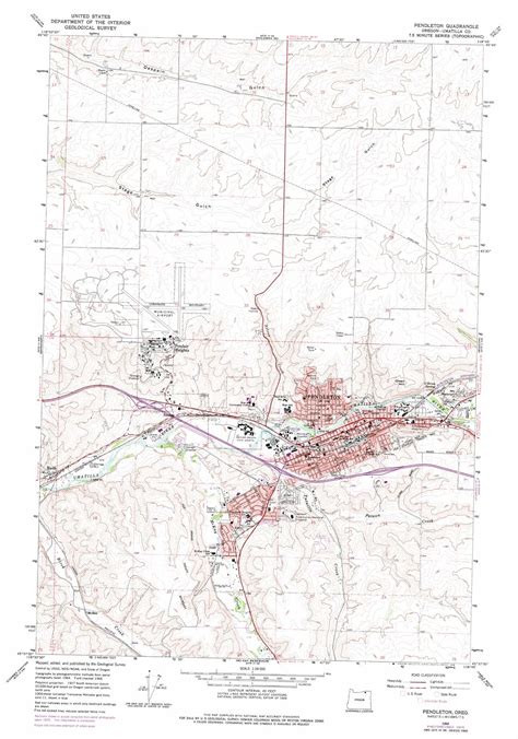 Pendleton Topographic Map Or Usgs Topo Quad 45118F7