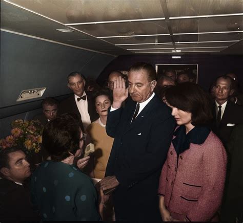 Photo Of Lyndon Johnson Taking Oath Of Office On Air Force One