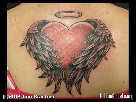 Pin By Joe Hixon On My Tattoo List Heart Shaped Angel Wing Tattoo