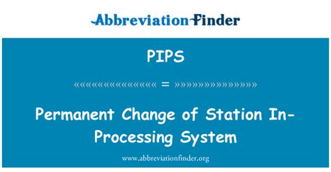 Pips Definition Permanent Change Of Station In Processing System Abbreviation Finder