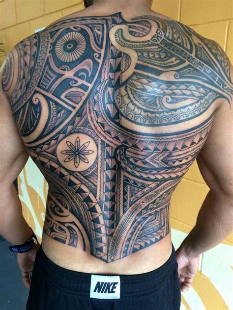 Polynesian Style Freehand Back Tattoo Samoan Tattoo Back Tattoo Tribal Back Tattoos