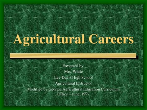 Ppt Agricultural Careers Powerpoint Presentation Free Download Id