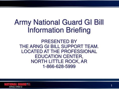 Ppt Army National Guard Gi Bill Information Briefing Presented By Powerpoint Presentation Id