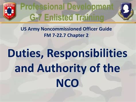 Ppt Duties Responsibilities And Authority Of A Nco Powerpoint