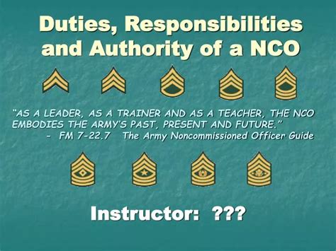 Ppt Duties Responsibilities And Authority Of The Nco Powerpoint