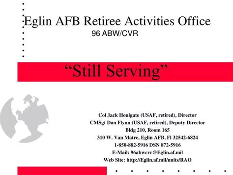 Ppt Eglin Afb Retiree Activities Office Powerpoint Presentation Free