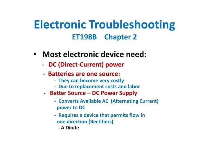 Ppt Electronic Troubleshooting Et198b Chapter 2 Powerpoint