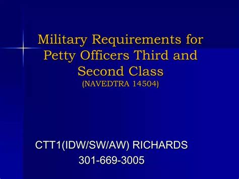 Ppt Military Requirements For Petty Officers Third And Second Class