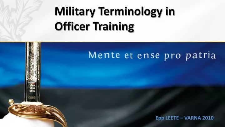 Ppt Military Terminology In Officer Training Powerpoint Presentation