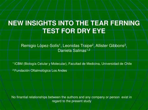 Ppt New Insights Into The Tear Ferning Test For Dry Eye Powerpoint