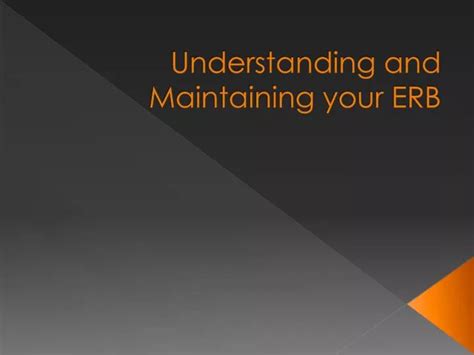 Ppt Understanding And Maintaining Your Erb Powerpoint Presentation