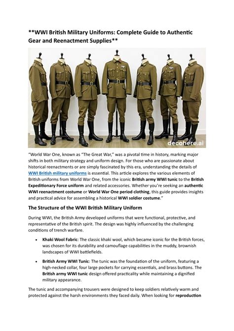 Ppt Wwi British Military Uniforms Complete Guide To Authentic Gear