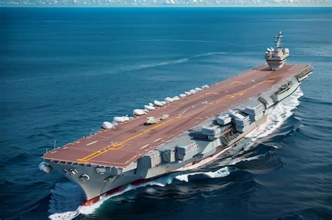 Premium Ai Image Aircraft Carrier Largest Military Battleship Sea