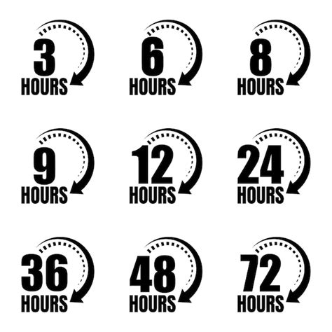 Premium Vector 12 24 36 And 48 Hours Icon Service Hours Delivery Time