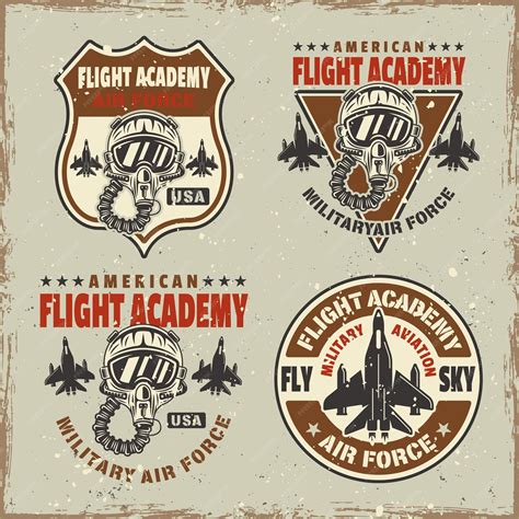 Premium Vector Military Aviation Set Of Vector Emblems Badges Labels