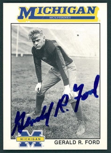 President Gerald R Ford Signed Vintage Michigan Wolverines Football