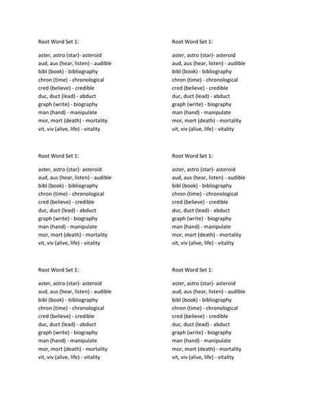 Pretest Base Word Concepts