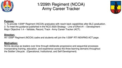 Purpose 1 To Provide 1 209Th Regiment Ncoa Graduates With Reach