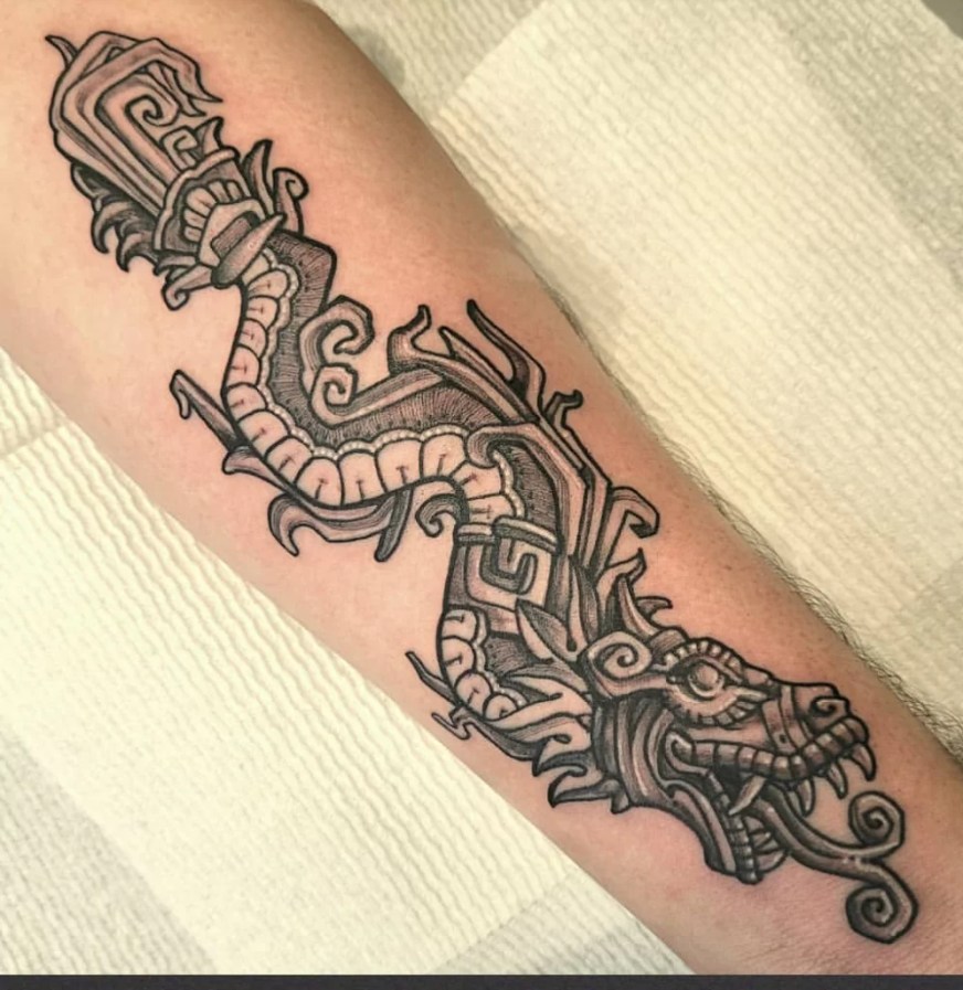 Quetzalcoatl Aztec Tattoo Design