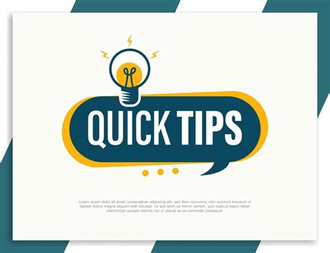 Quick Tips Label Innovation Design Template Helpful Tips Quick Tricks Banner 9887716 Vector