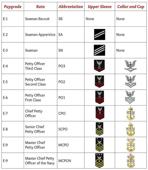 Rate Ranks And Insignias Naval Services Familyline