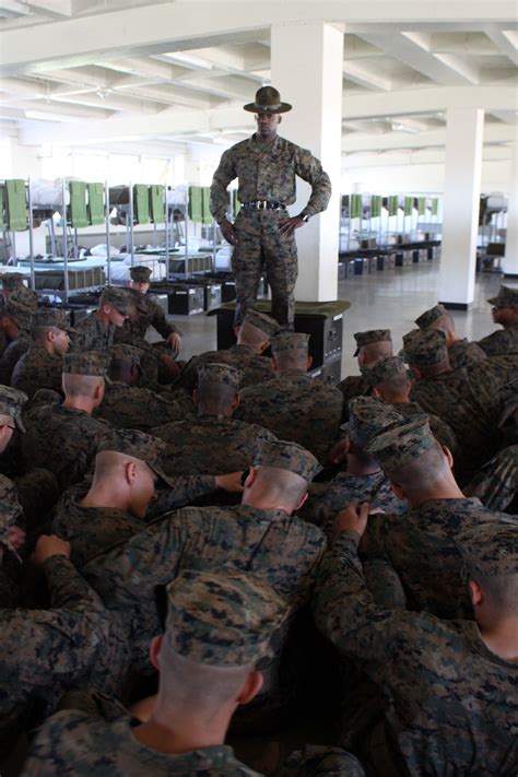 Recruits Learn Marine Wisdom From Senior Drill Instructor Marine