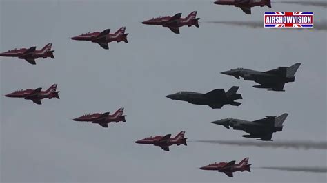 Red Arrows Typhoon Force Welcome F35 Into Uk Airshowvision Youtube