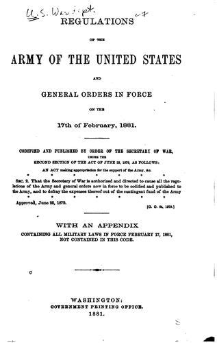 Regulations Of The Army Of The United States And General Orders In