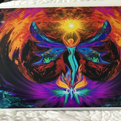 Reiki Angel Art Spiritual Energy Art Print Uplifting Rainbow Etsy