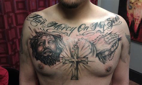 Religious Symbols Chest Tattoos