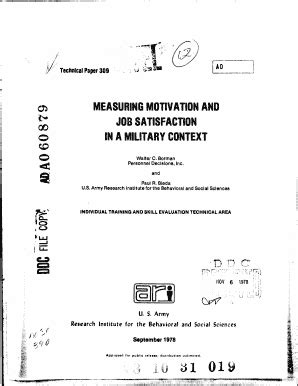 Research In The Military Context Motivation Job Statisfaction