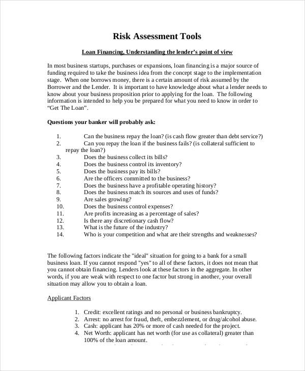 Risk Assessment 45 Examples Pdf Doc