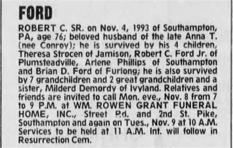 Robert C Ford Obit Newspapers Com