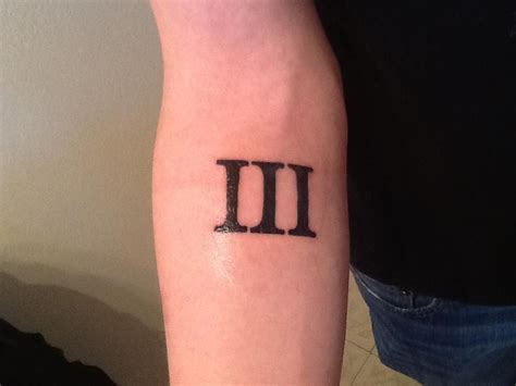 Roman Numeral Iii Tattoos Designs