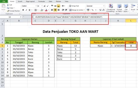 Rumus Excel Sumifs Microsoft